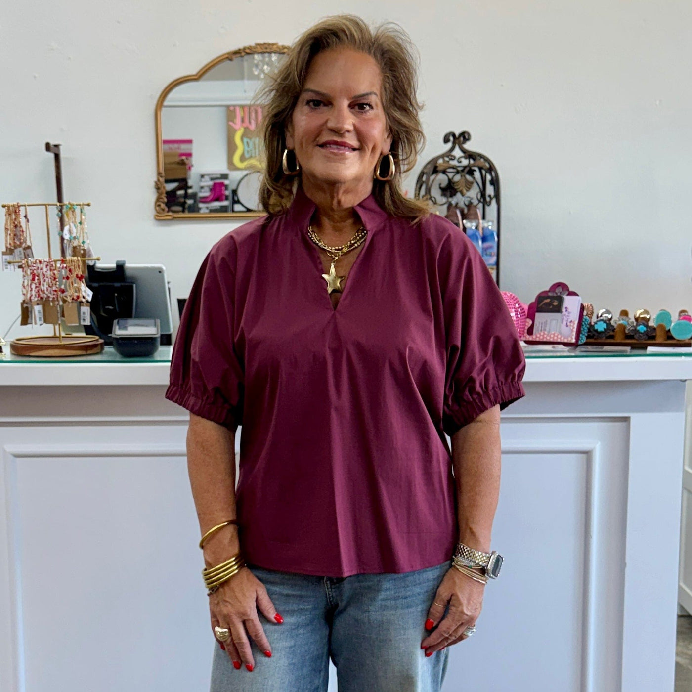 Seasons Change Top - Wine Shabby Chic Boutique and Tanning Salon