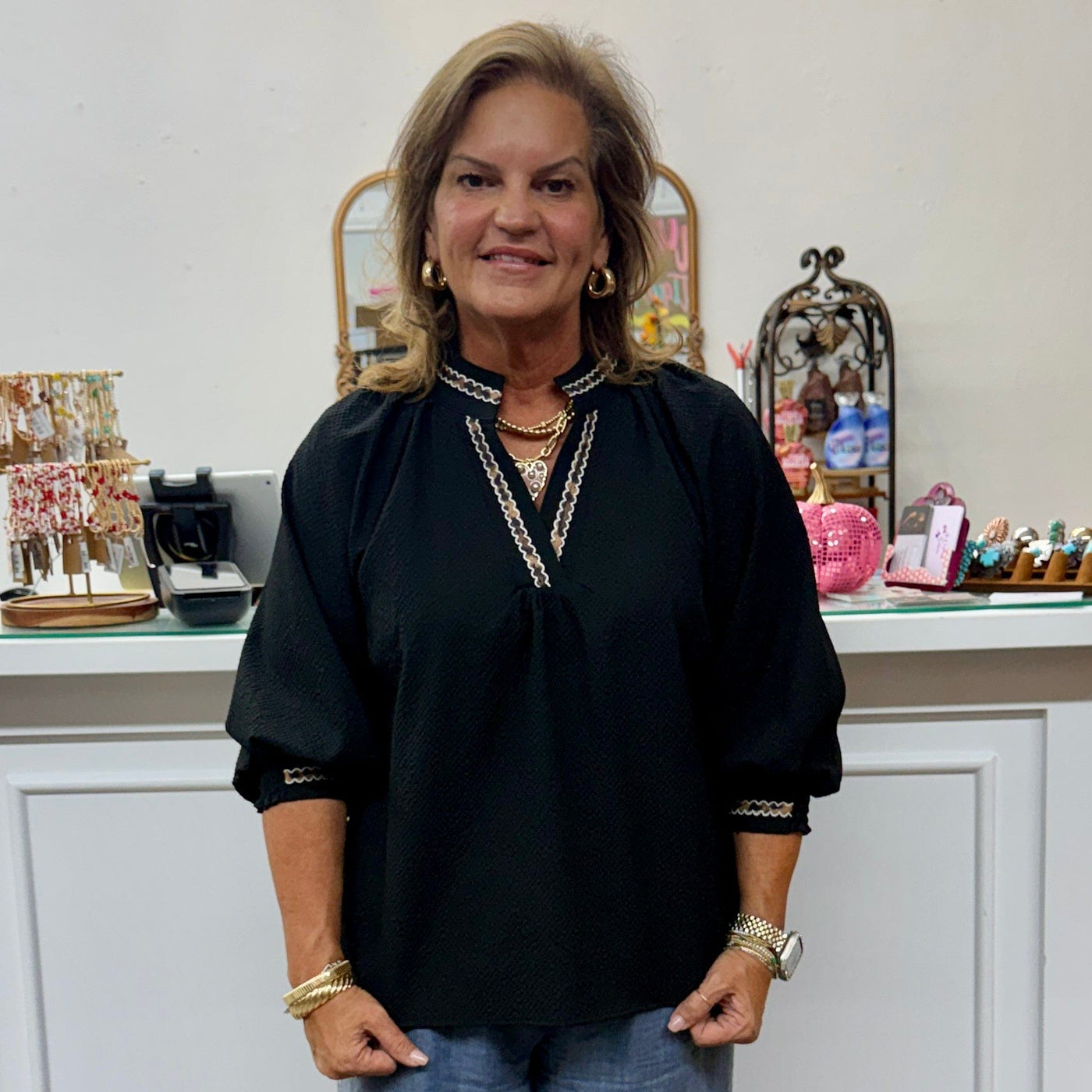 Sending Out Safari Vibes Top - Black Shabby Chic Boutique and Tanning Salon