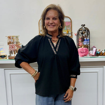 Sending Out Safari Vibes Top - Black Shabby Chic Boutique and Tanning Salon