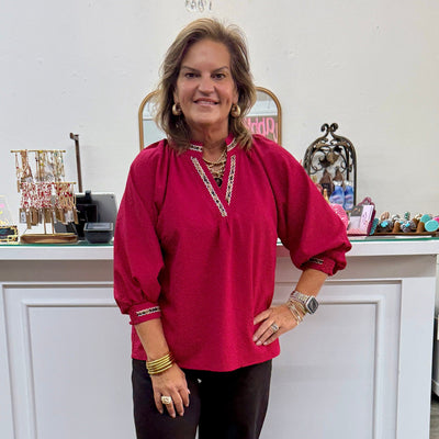 Sending Out Safari Vibes Top - Crimson Shabby Chic Boutique and Tanning Salon