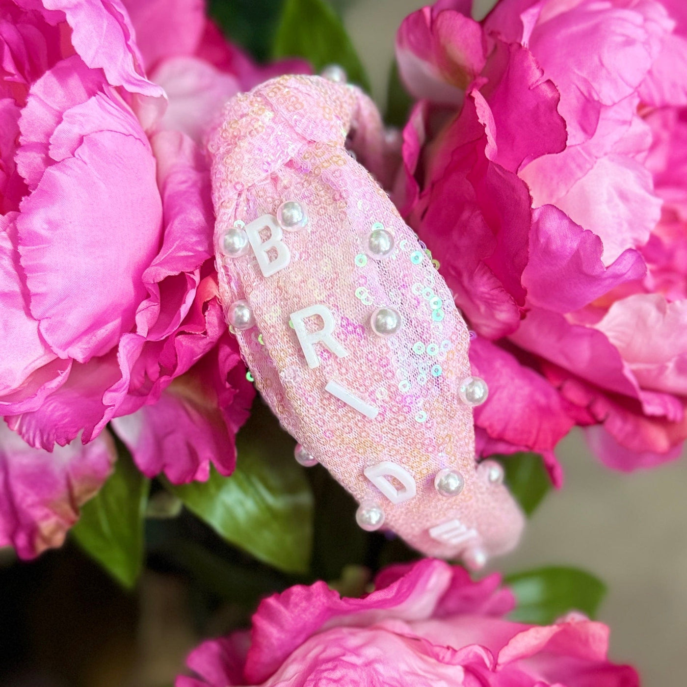 Sequin Bride Headband - Pink Shabby Chic Boutique and Tanning Salon