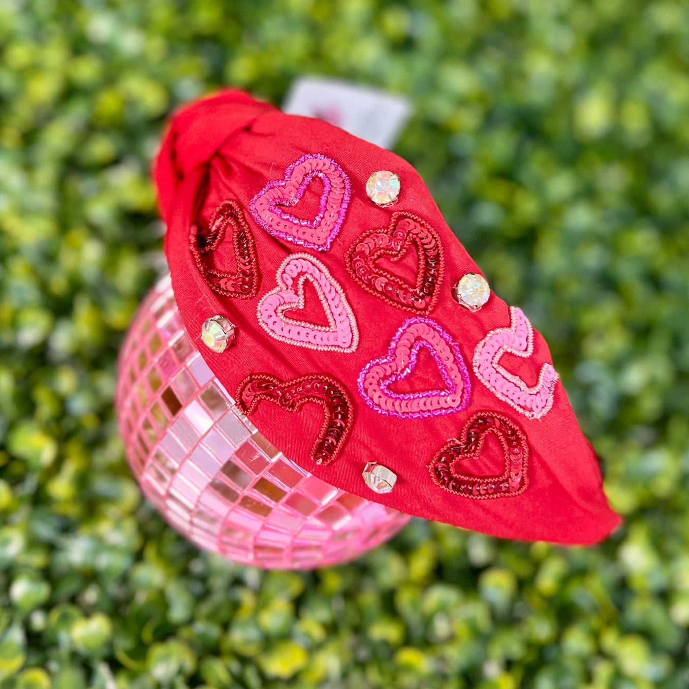 Sequin Hearts Headband Shabby Chic Boutique and Tanning Salon