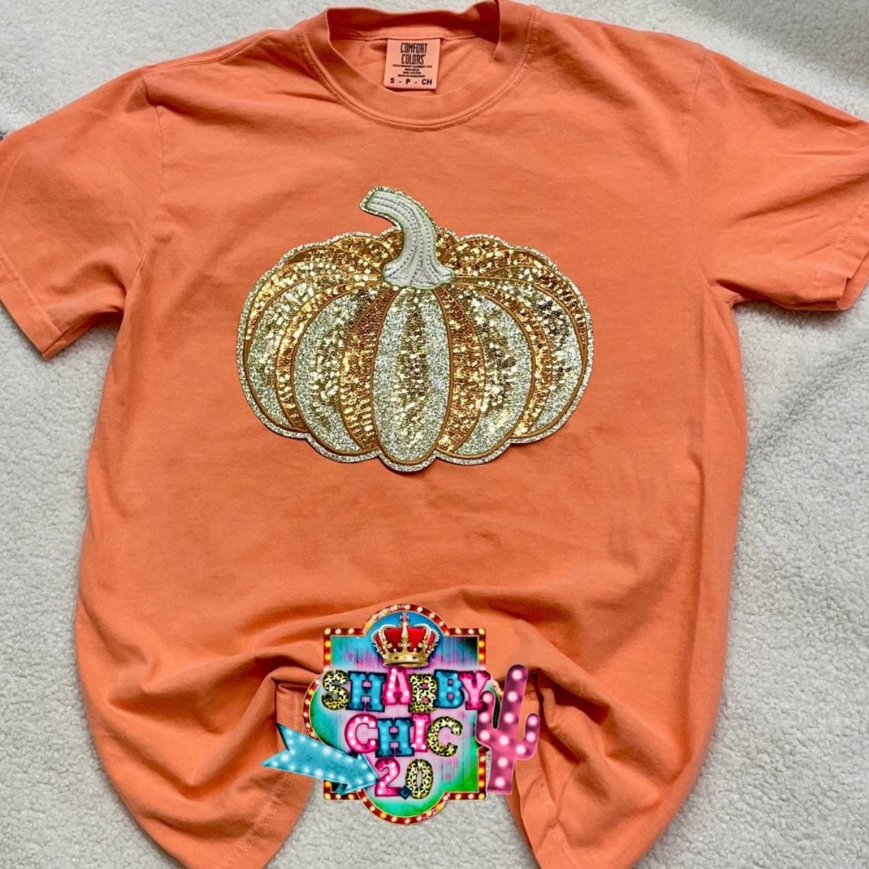 Sequin Pumpkin Patch Tee Shabby Chic Boutique and Tanning Salon