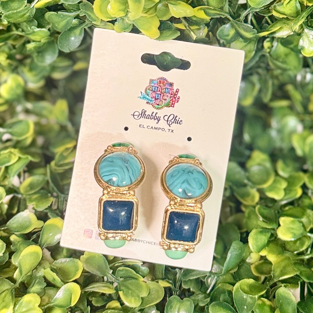 Shades of Blue and Green Hoop Earrings Shabby Chic Boutique and Tanning Salon