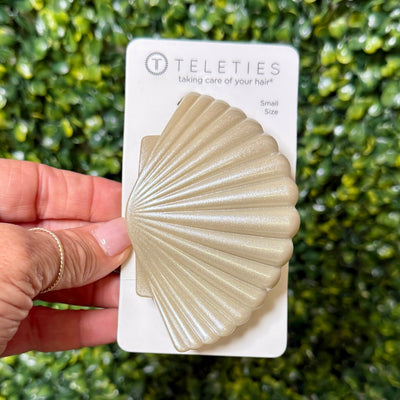 Shimmering Shell Flat Hair Clip Shabby Chic Boutique and Tanning Salon Small Shell