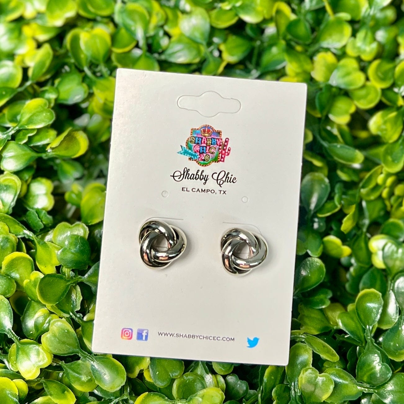 Silver Knot Earrings Shabby Chic Boutique and Tanning Salon