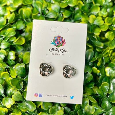 Silver Knot Earrings Shabby Chic Boutique and Tanning Salon
