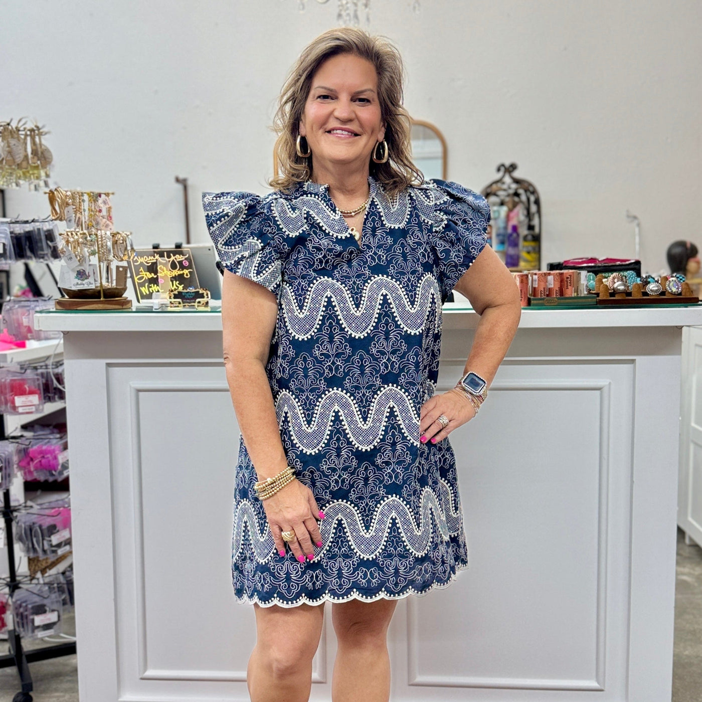 Simplicity Is Key Dress - Navy Shabby Chic Boutique and Tanning Salon