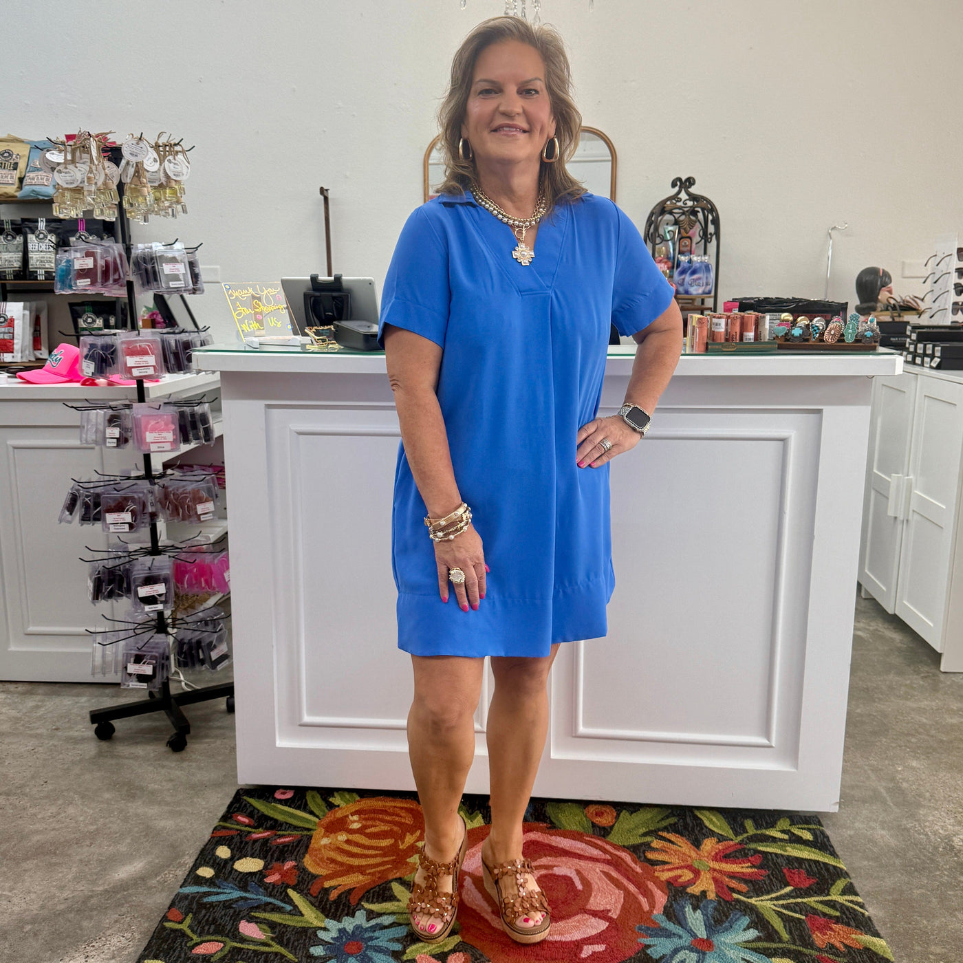 Simply Solid Dress - Blue Shabby Chic Boutique and Tanning Salon