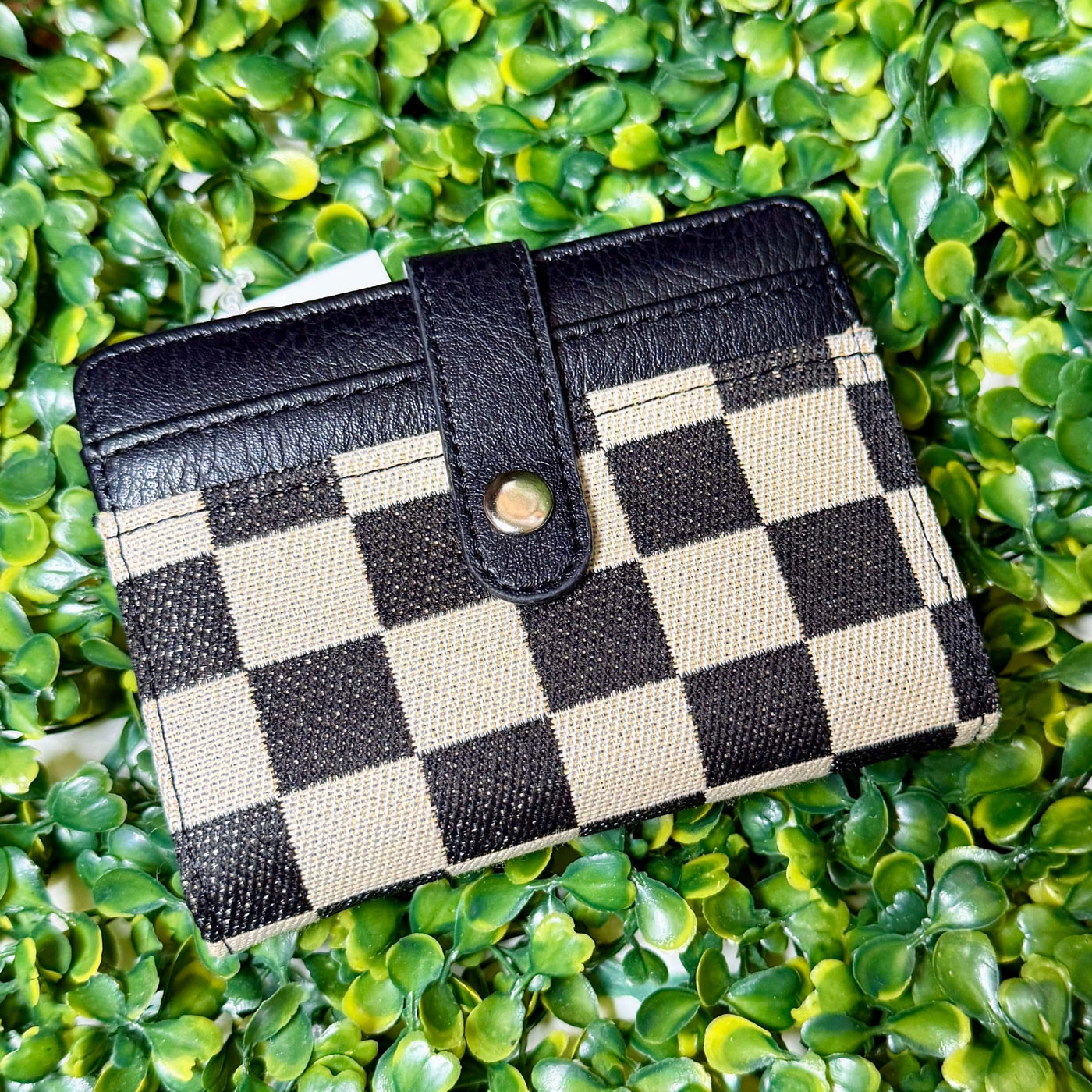 Small Checkered Wallets Shabby Chic Boutique and Tanning Salon Black