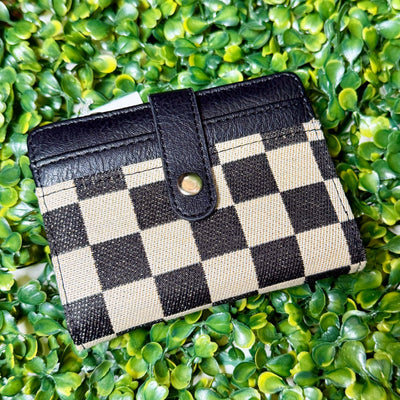 Small Checkered Wallets Shabby Chic Boutique and Tanning Salon Black