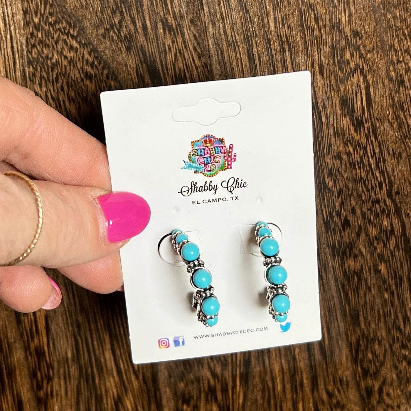 Small Turquoise Hoop Earrings – Shabby Chic Boutique and Tanning Salon
