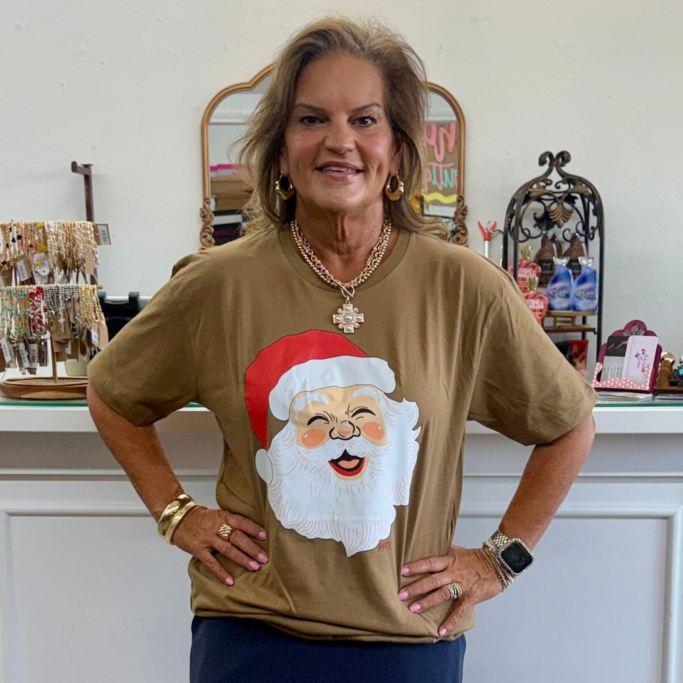 Smiling Santa Tee Shabby Chic Boutique and Tanning Salon