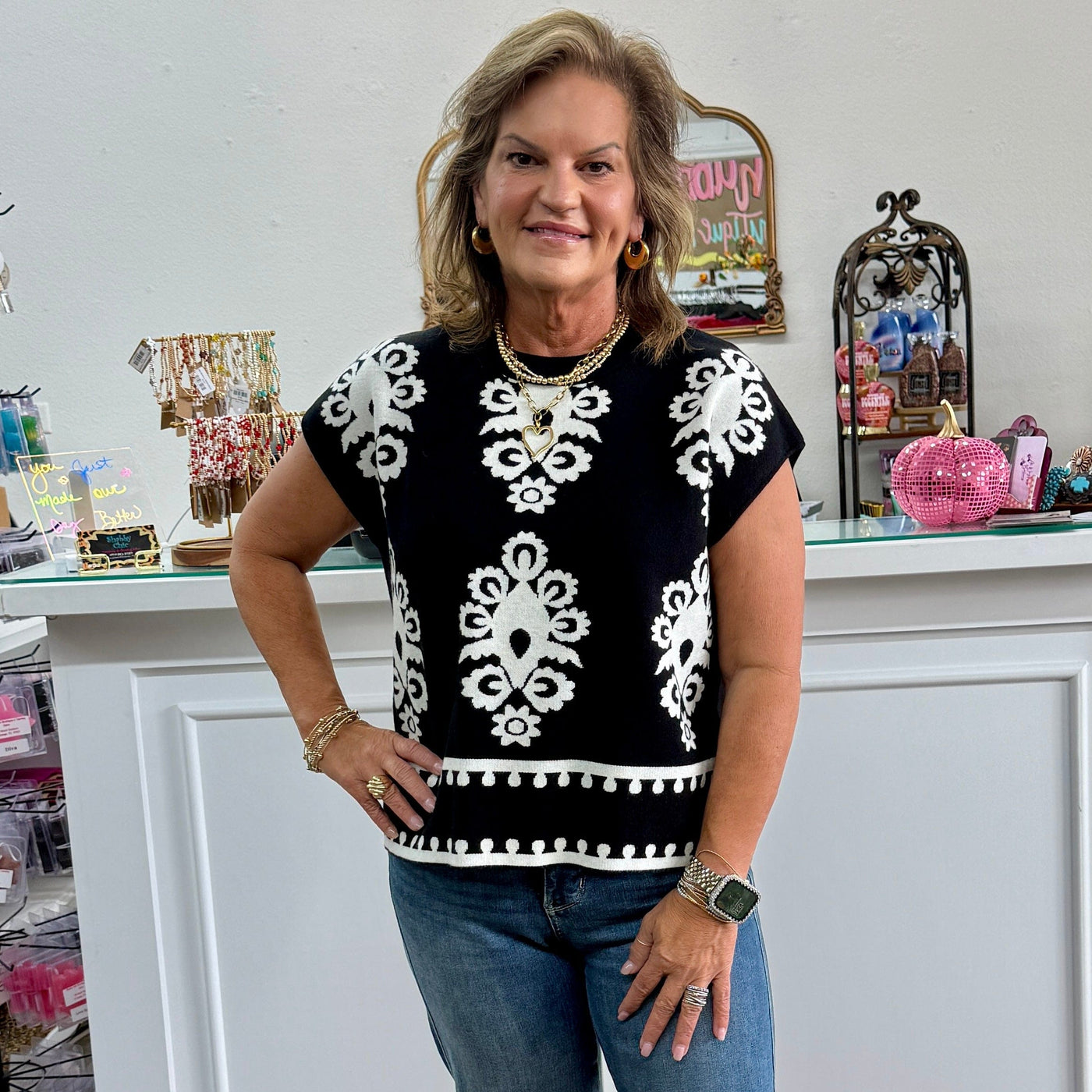 Somewhere Familiar Top - Black Shabby Chic Boutique and Tanning Salon