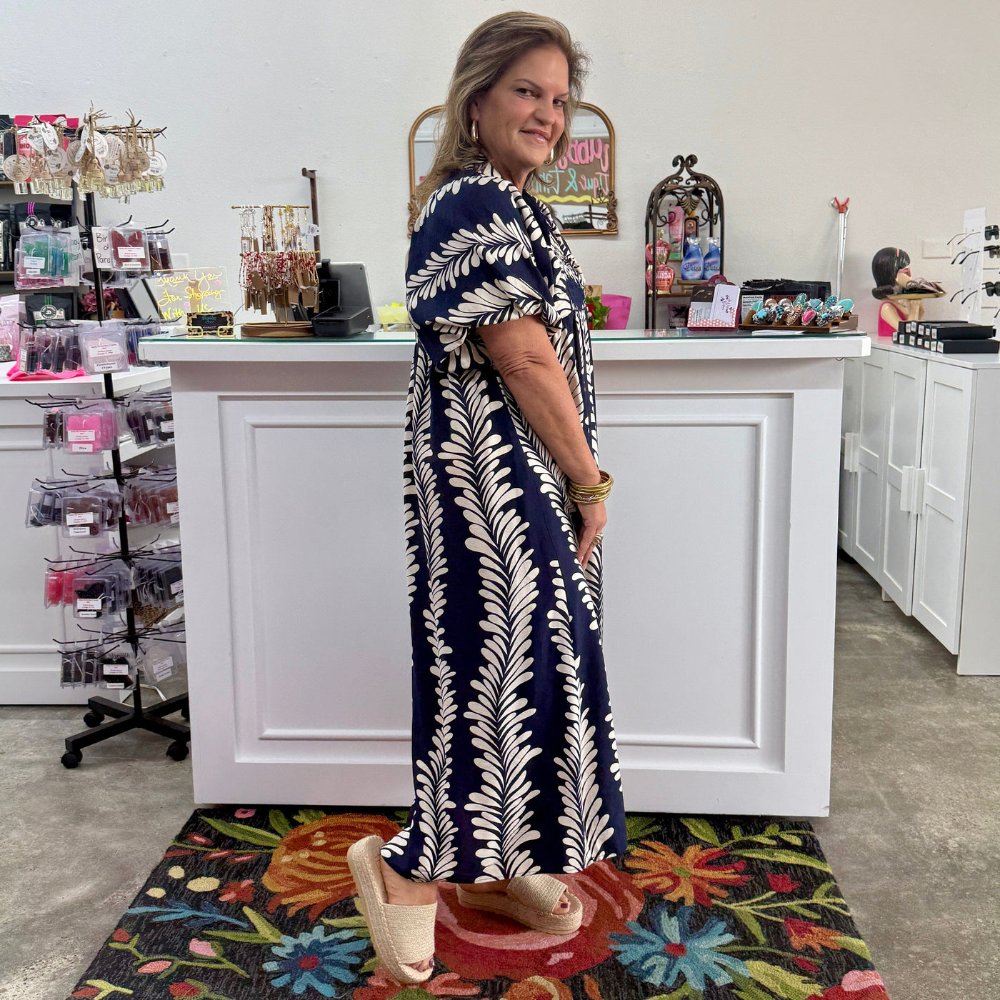 Somewhere Wonderful Dress - Navy Shabby Chic Boutique and Tanning Salon