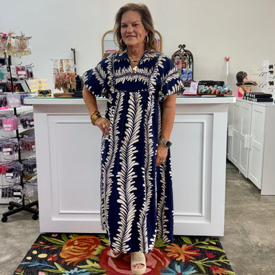 Somewhere Wonderful Dress - Navy Shabby Chic Boutique and Tanning Salon