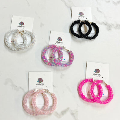 Sparkle Hoop Earrings Shabby Chic Boutique and Tanning Salon