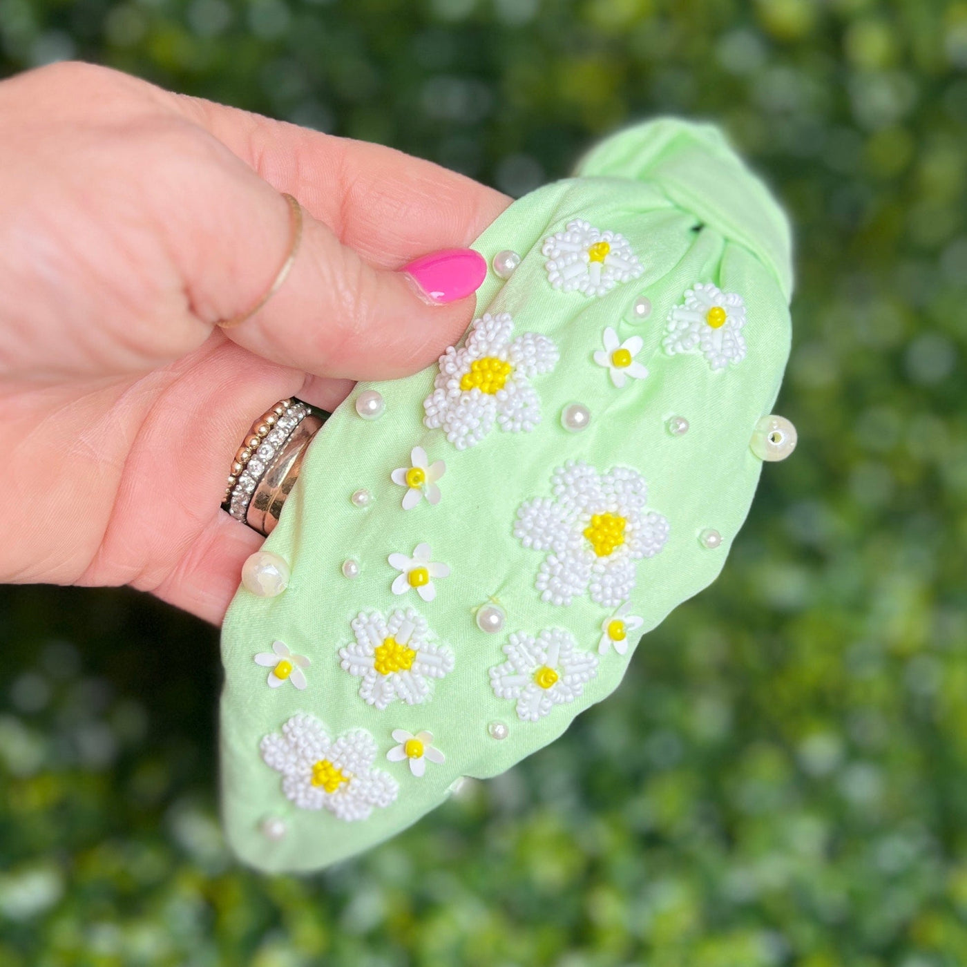 Spring Floral Headbands Shabby Chic Boutique and Tanning Salon Green with Flowers