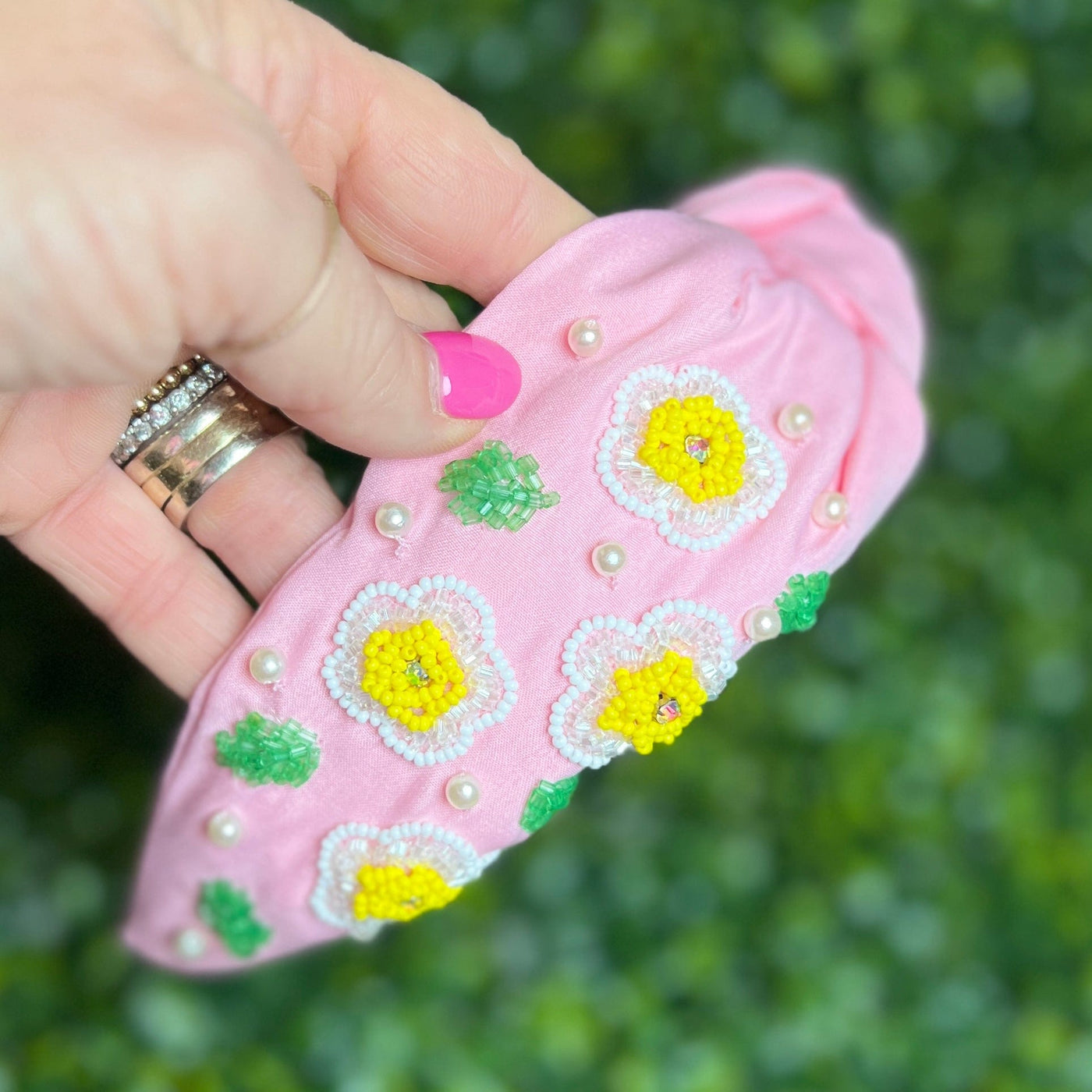 Spring Floral Headbands Shabby Chic Boutique and Tanning Salon Pink with Flowers