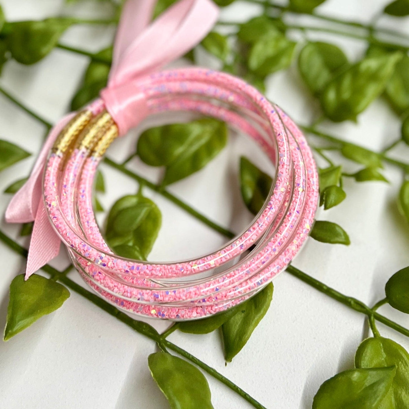 Springtime Fun Stackable Bracelets Shabby Chic Boutique and Tanning Salon Light Pink