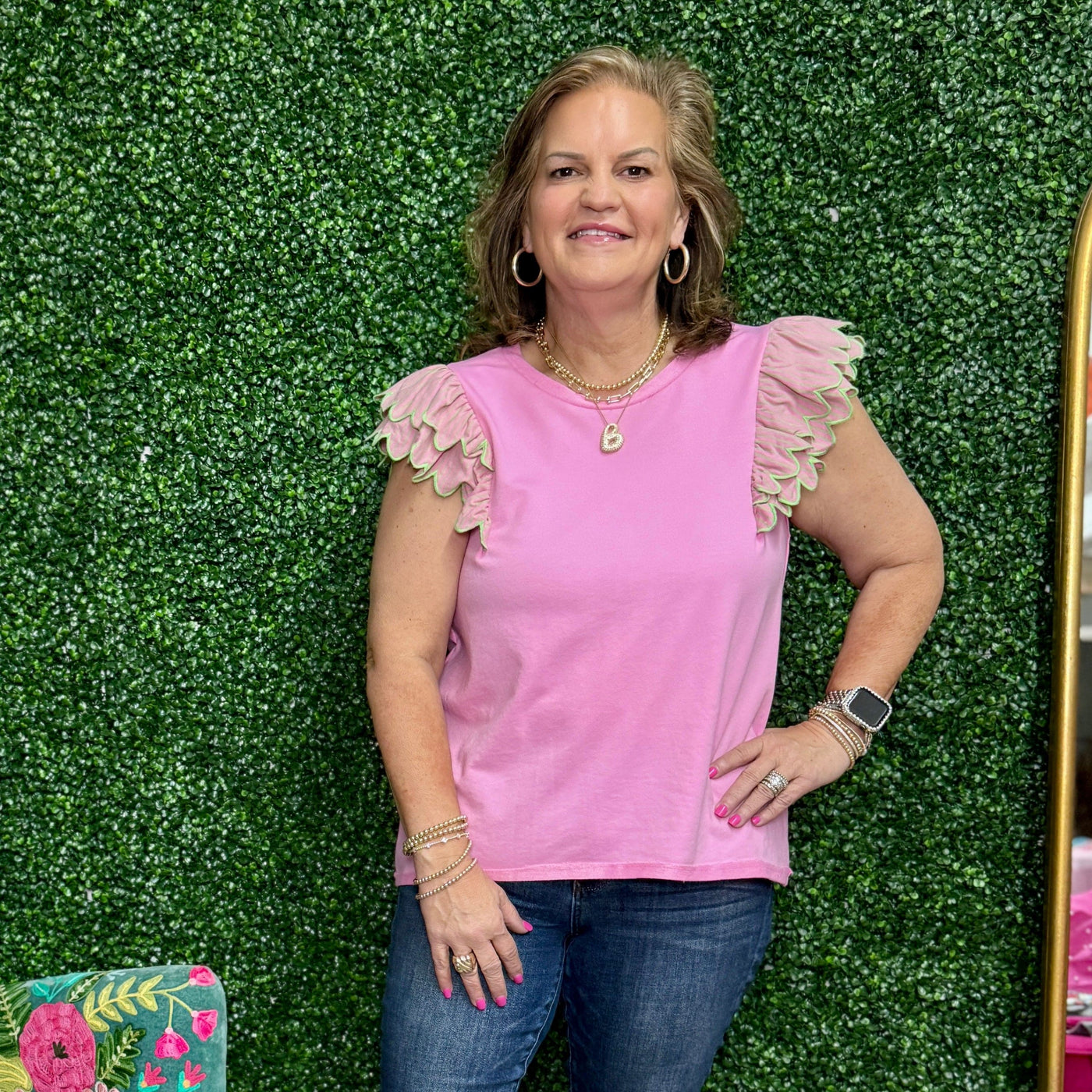 Springtime Vibes Top Shabby Chic Boutique and Tanning Salon