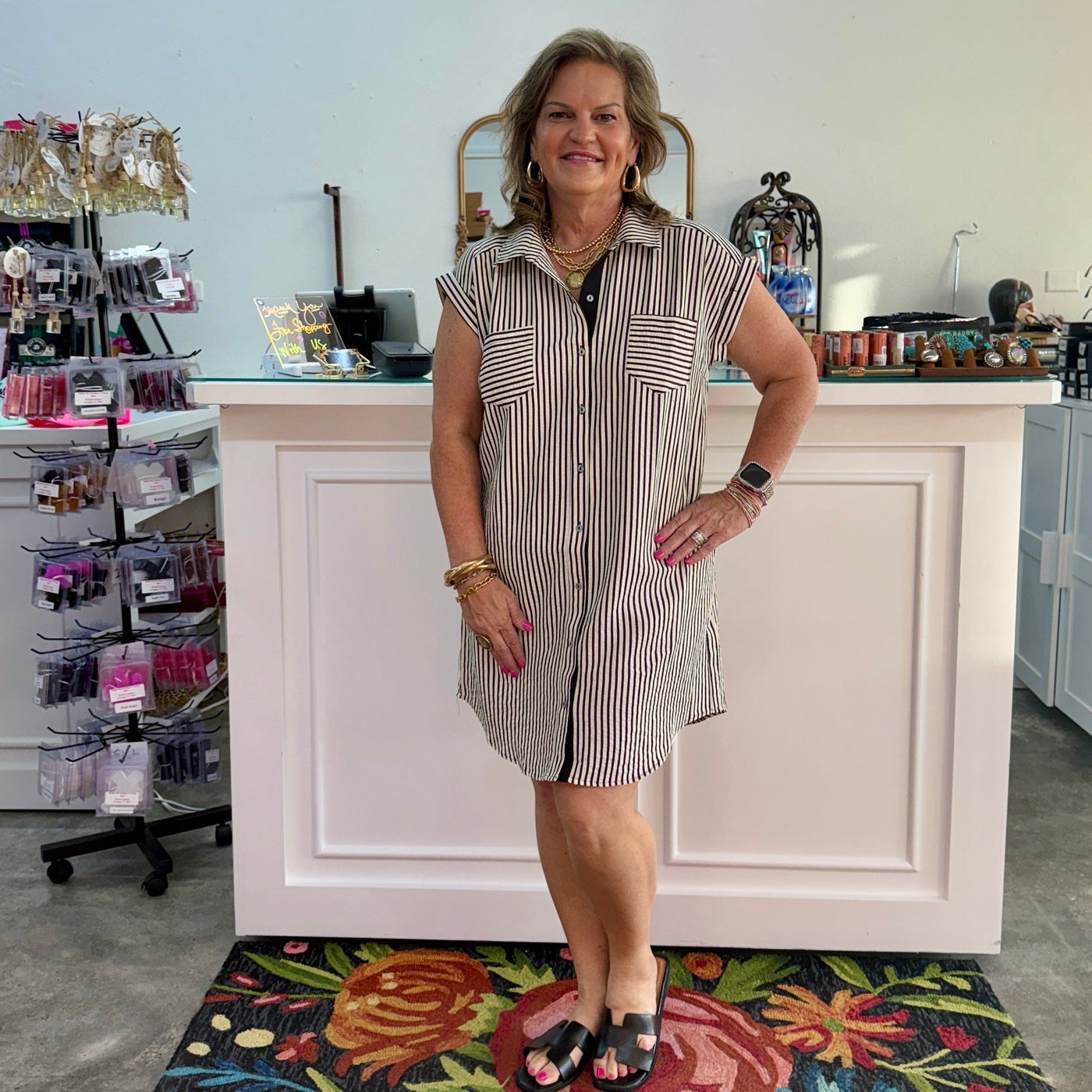 Stripe To It Dress - Black Shabby Chic Boutique and Tanning Salon