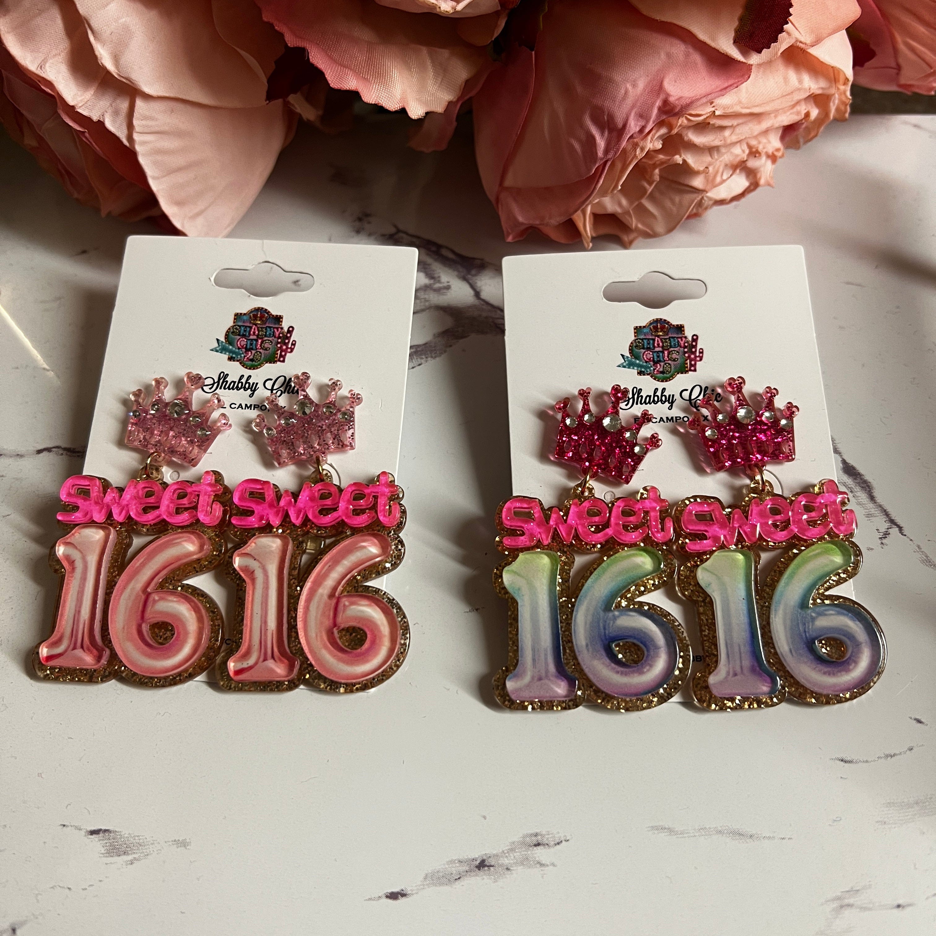 Sweet 16 Earrings Shabby Chic Boutique and Tanning Salon