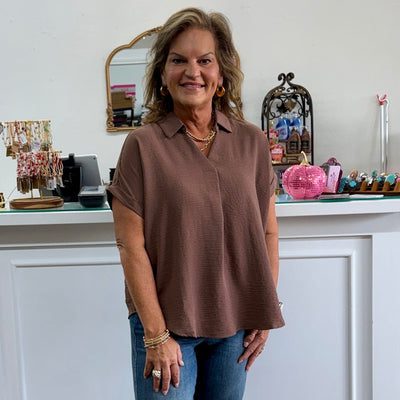 Take It Back Top - Mocha Shabby Chic Boutique and Tanning Salon