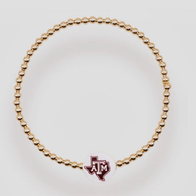 Tamu/Aggies Logo Bracelet Beaded Blondes