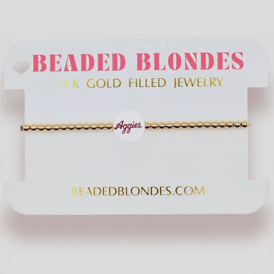 Tamu/Aggies Logo Bracelet Beaded Blondes