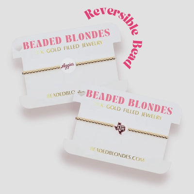 Tamu/Aggies Logo Bracelet Beaded Blondes