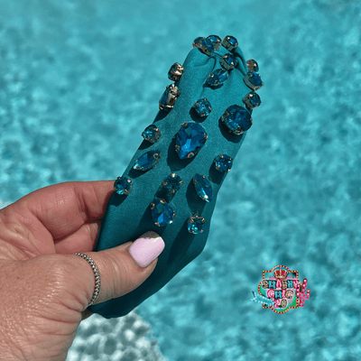 Teal Headband with Stones Shabby Chic Boutique and Tanning Salon