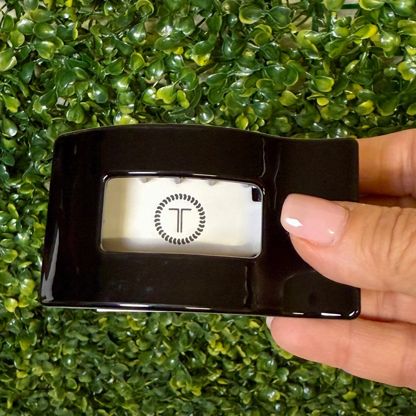 Teleties - Rectangle Hair Clip Collection Shabby Chic Boutique and Tanning Salon Small Flat Rectangle Hair Clip - Jet Black