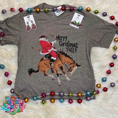 Texas True Threads Merry Christmas Y'all Tee Shabby Chic Boutique and Tanning Salon