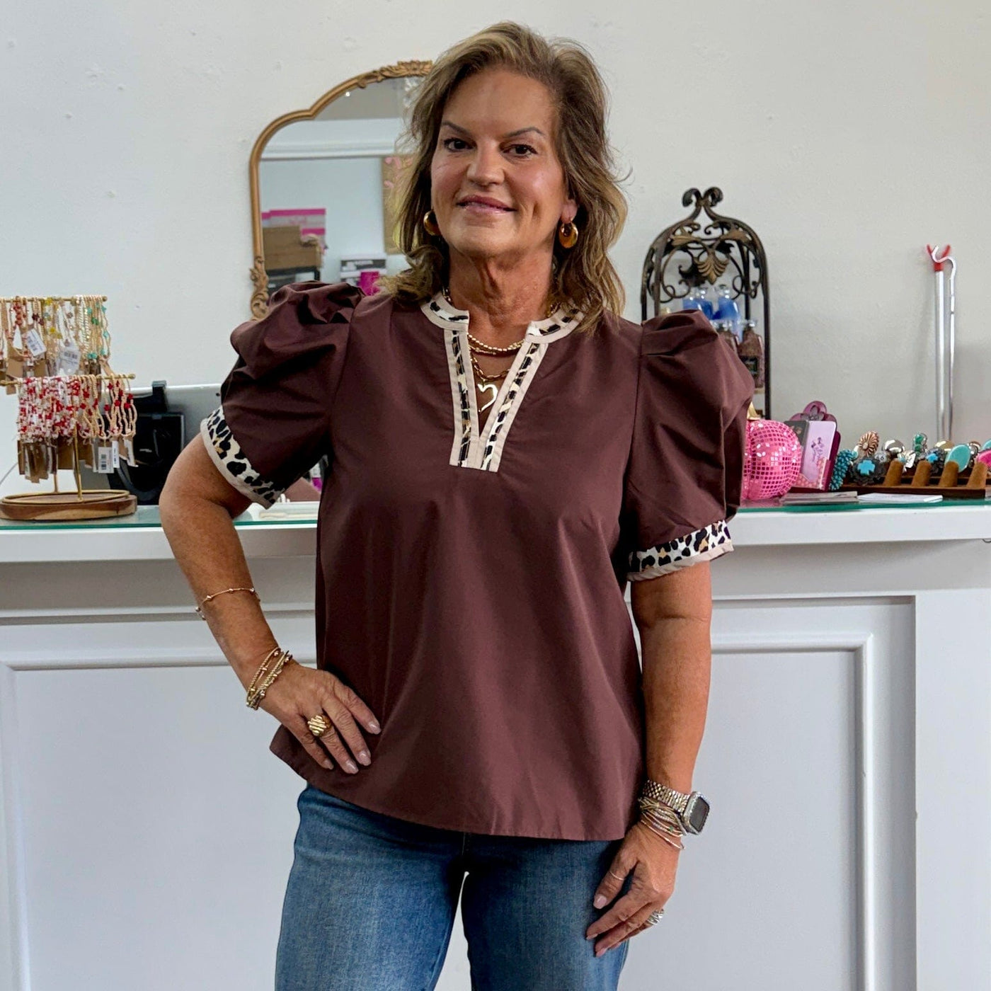 The Perfect Top - Brown Shabby Chic Boutique and Tanning Salon