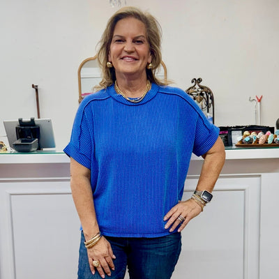 Timeless Comfort Top - Royal Blue Shabby Chic Boutique and Tanning Salon