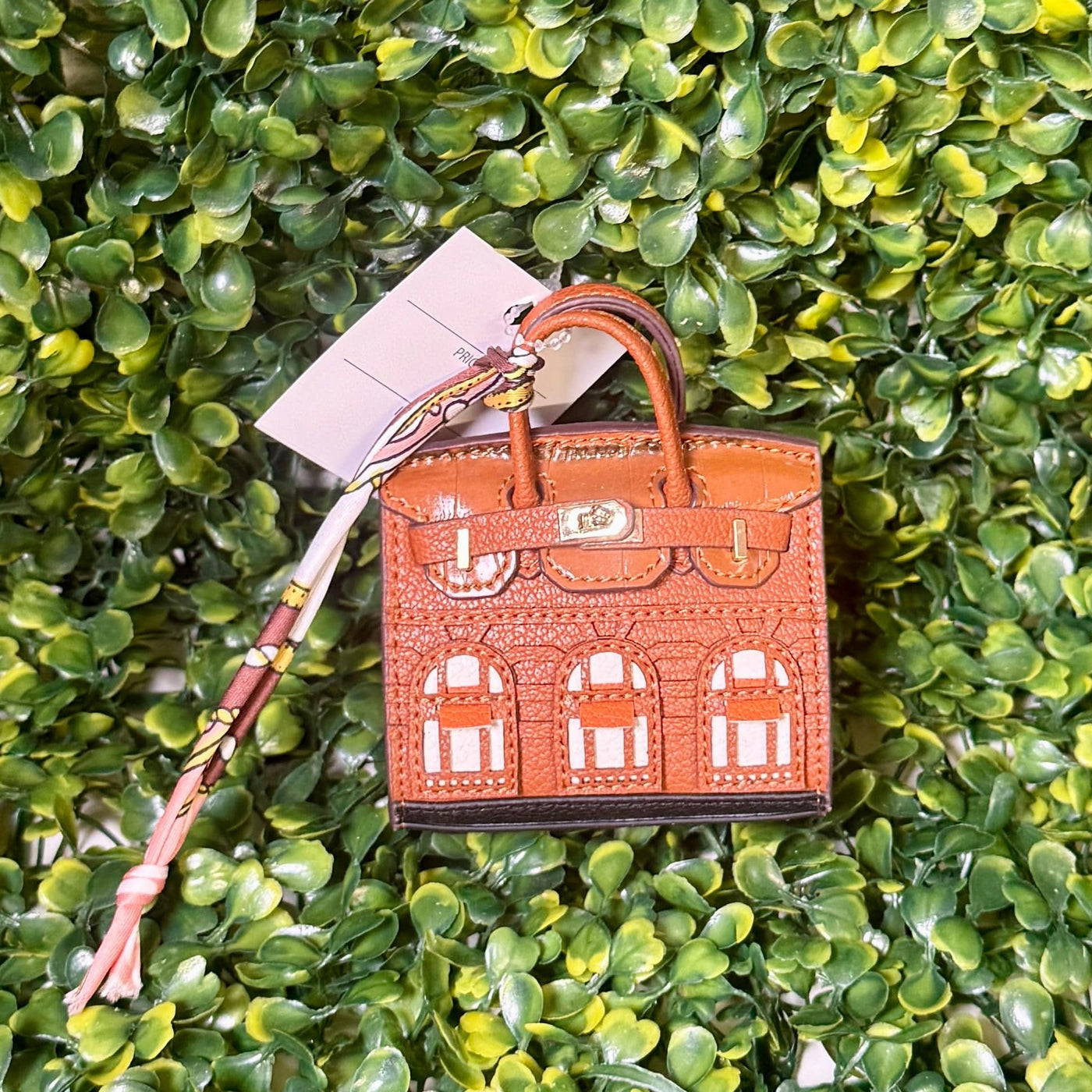 TIny Purse Charms Shabby Chic Boutique and Tanning Salon Brown House Purse