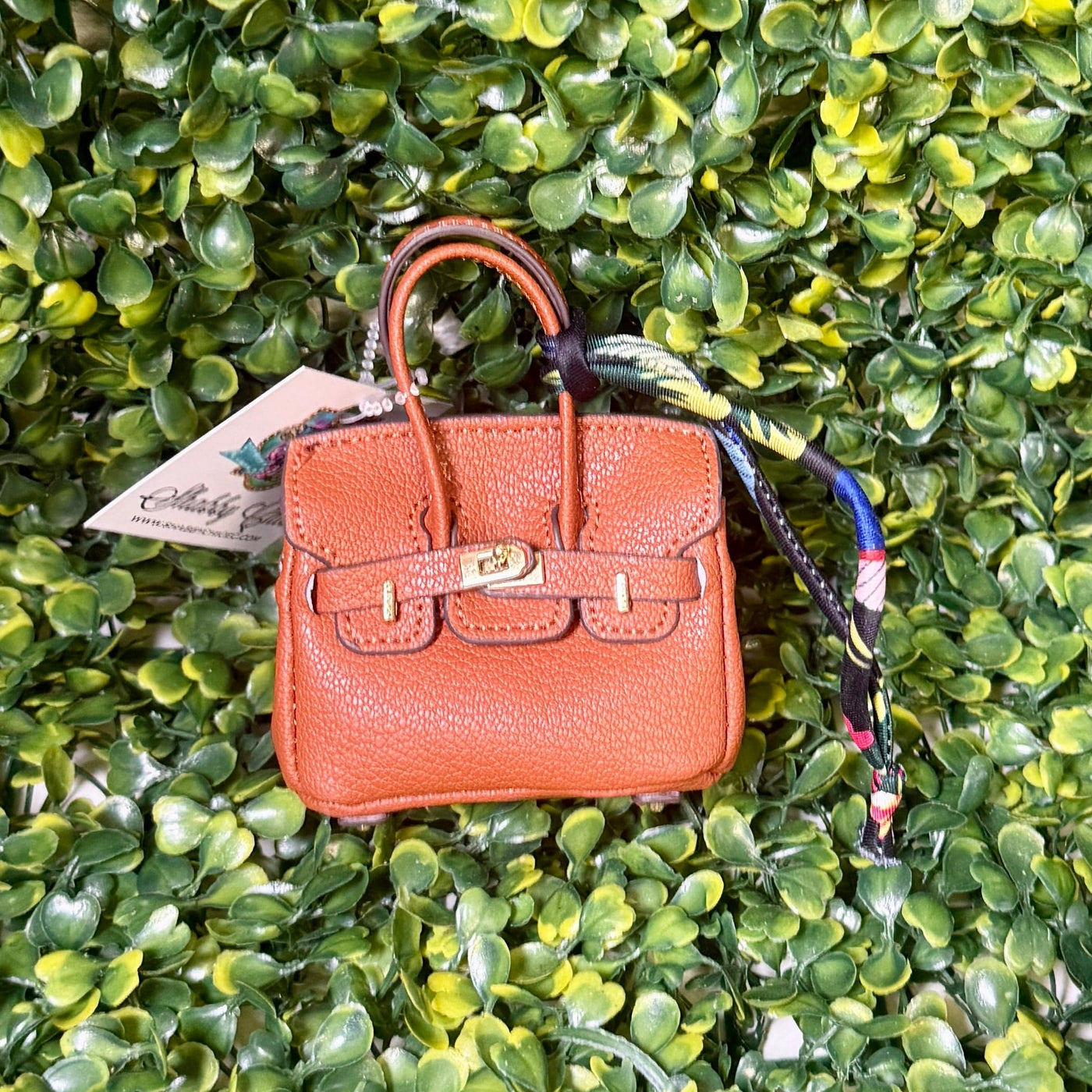 TIny Purse Charms Shabby Chic Boutique and Tanning Salon Brown purse