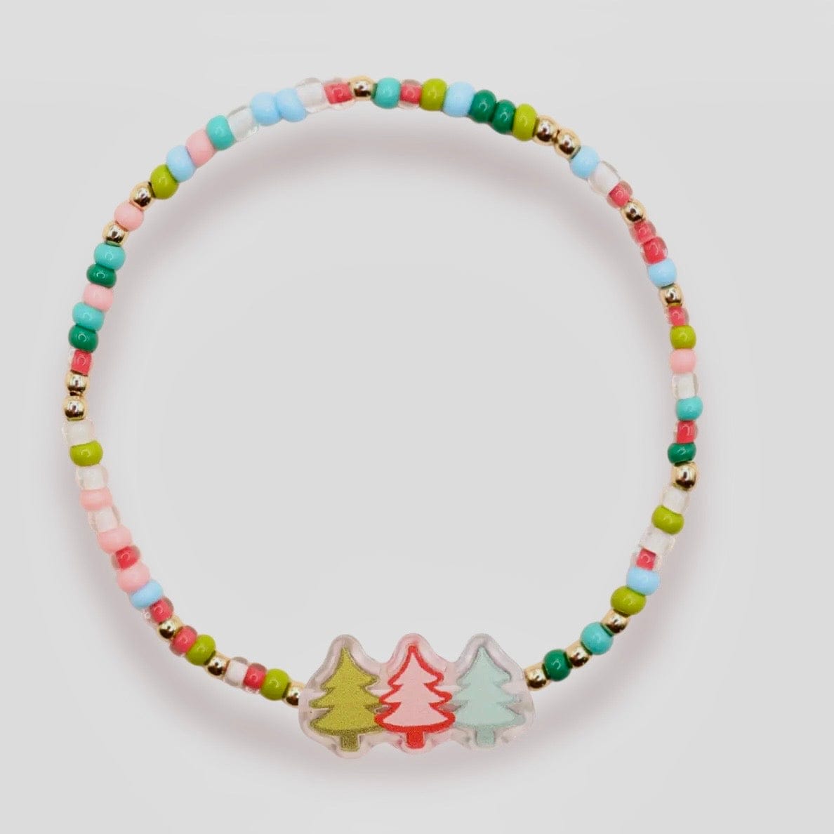 Tree Trio Holiday Sprinkle Bracelet Beaded Blondes