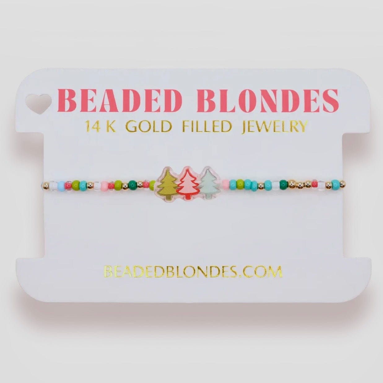 Tree Trio Holiday Sprinkle Bracelet Beaded Blondes