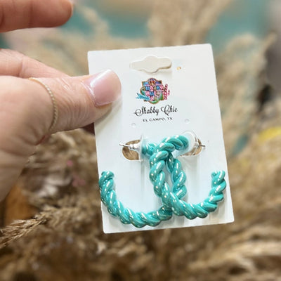 Turquoise Twist Hoops Shabby Chic Boutique and Tanning Salon
