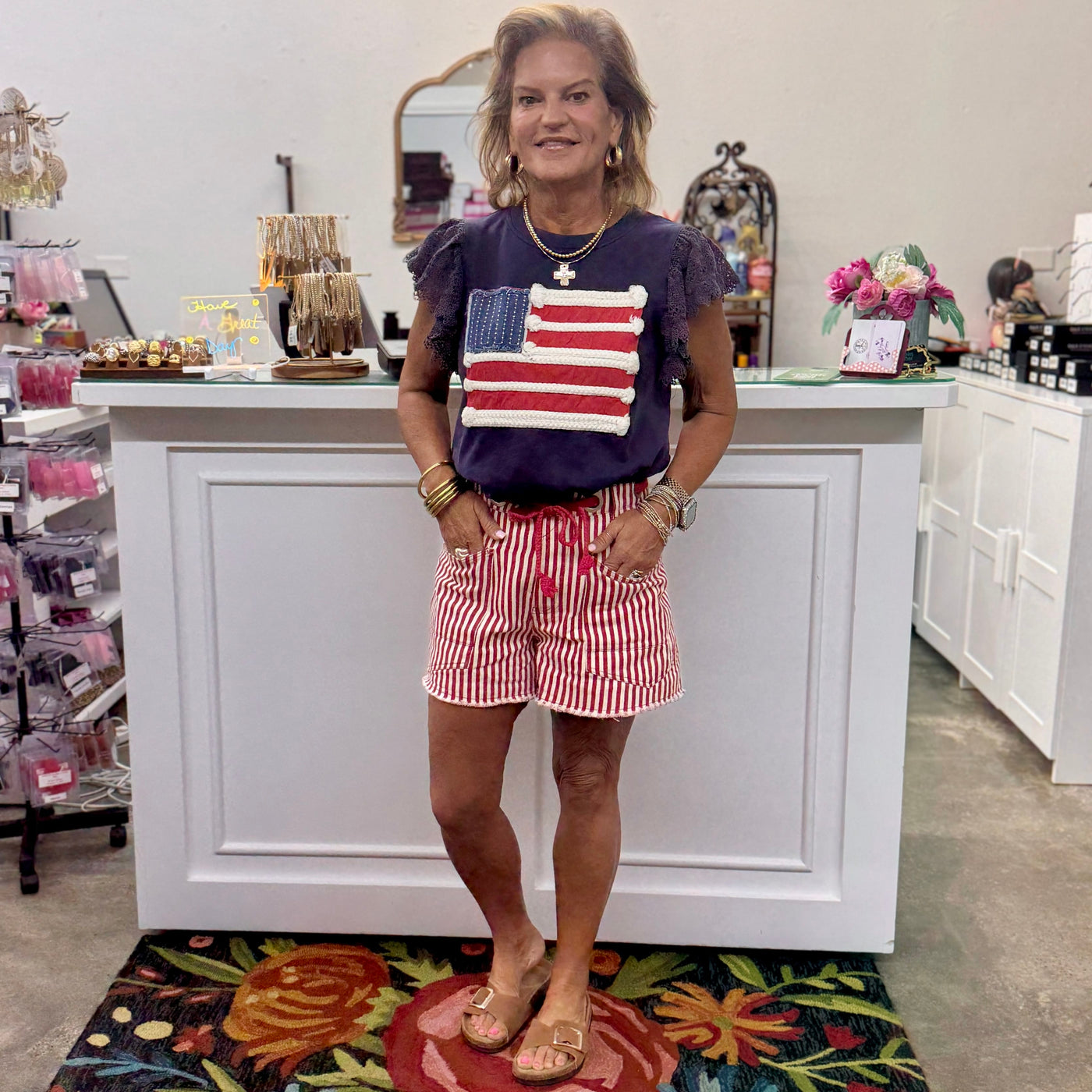 USA Flag Summer Top – Shabby Chic Boutique and Tanning Salon