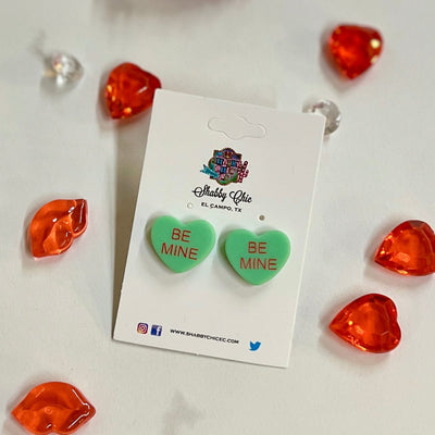 Valentine Be Mine Earrings Shabby Chic Boutique and Tanning Salon Mint