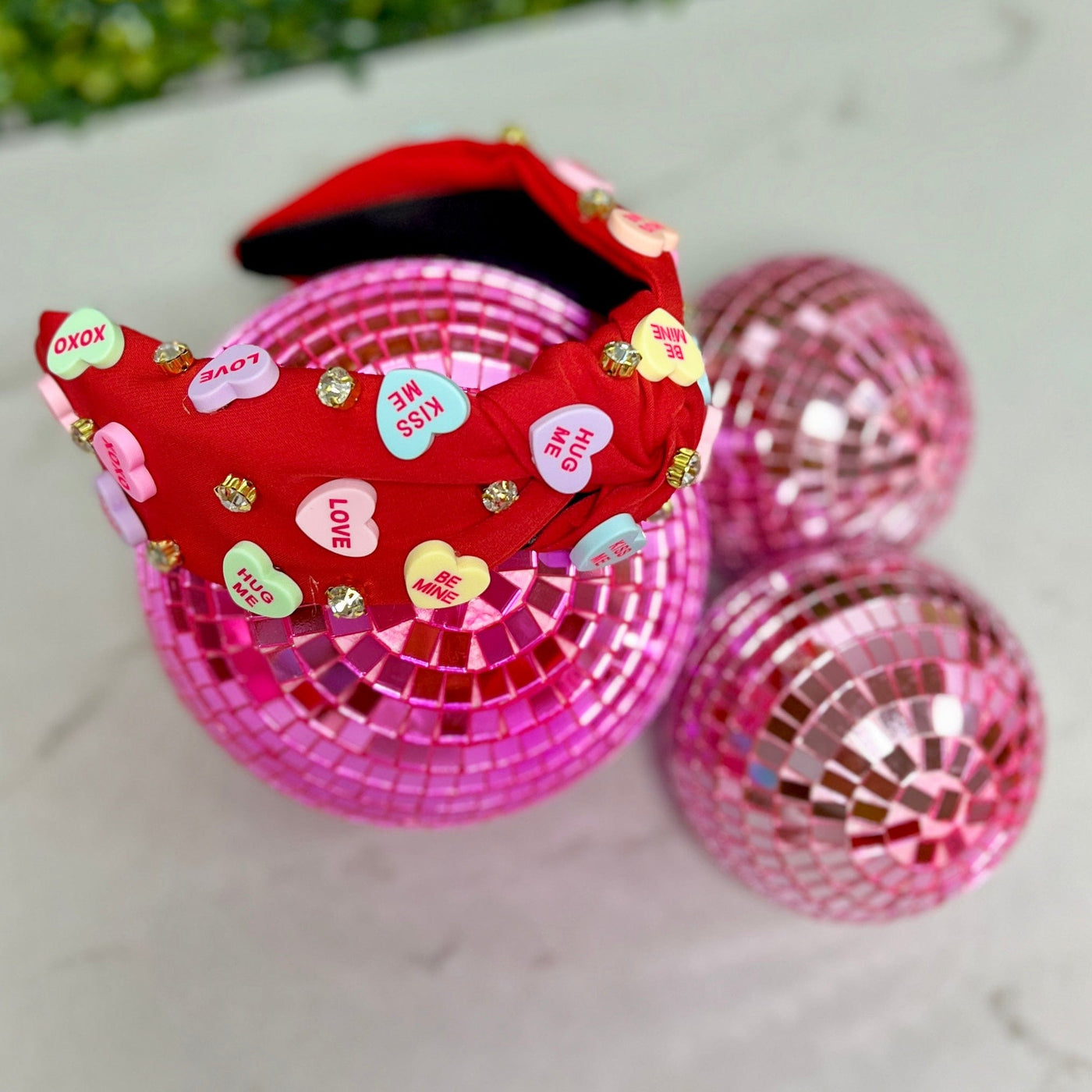 Valentine Headbands Shabby Chic Boutique and Tanning Salon Red Conversation Hearts