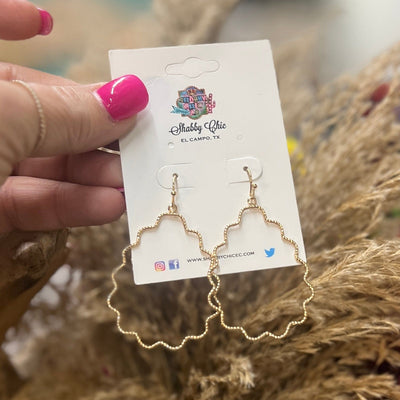Wavy Drop Earrings - Gold Shabby Chic Boutique and Tanning Salon