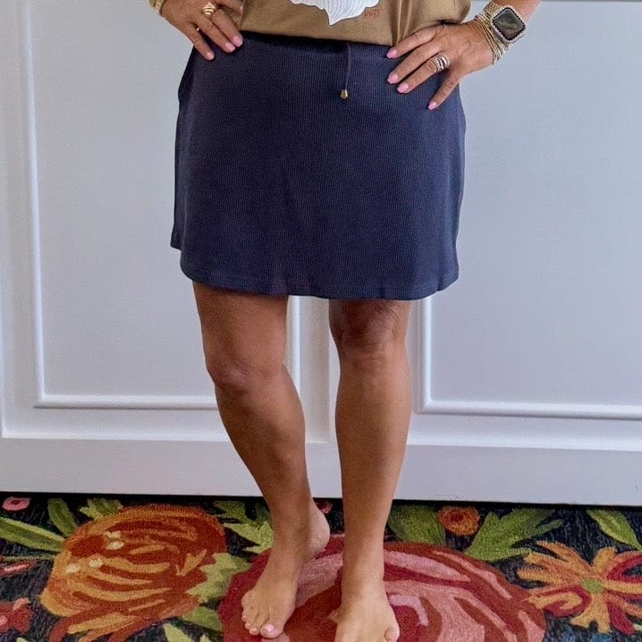 Well Loved Ribbed Skort- Navy Shabby Chic Boutique and Tanning Salon
