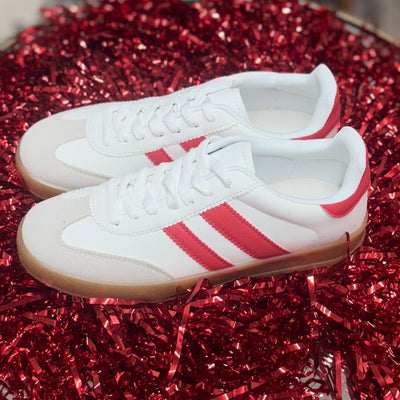 White/Red Combo Sneakers Shabby Chic Boutique and Tanning Salon