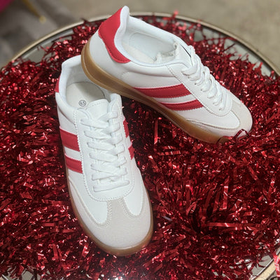 White/Red Combo Sneakers Shabby Chic Boutique and Tanning Salon