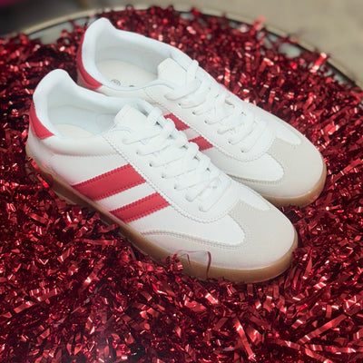 White/Red Combo Sneakers Shabby Chic Boutique and Tanning Salon