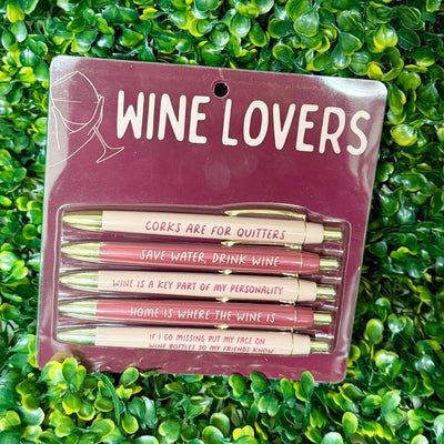 Wine Lovers Pen Set Shabby Chic Boutique and Tanning Salon